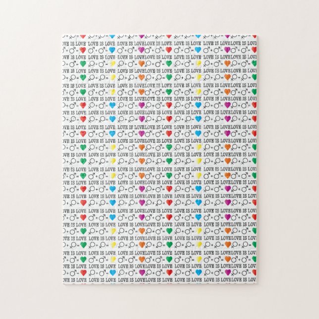 LOVE is LOVE equality quote in rainbow colours Jigsaw Puzzle (Vertical)
