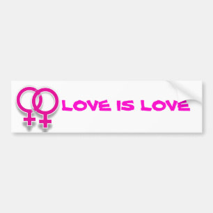 Love Is Love Female Symbol Lesbian Love Bumper Sticker