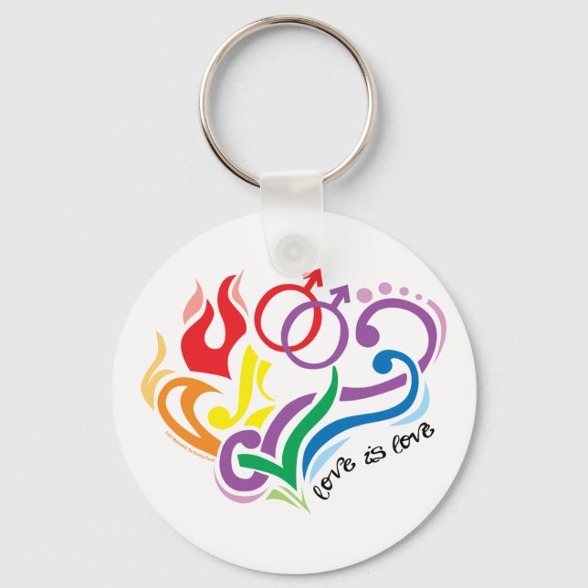 Love Is Love: Gay Key Ring (Front)