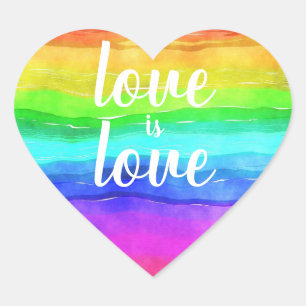 "Love is Love" Gay Pride Rainbow Classic Heart Sticker
