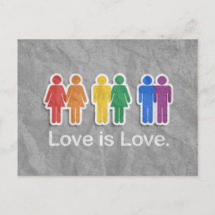 LOVE IS LOVE GREY POSTCARD