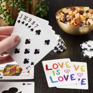 LOVE IS LOVE Handletter Rainbow Pride Colourful Fu Playing Cards