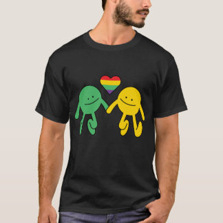 Love is Love Happy Together Rainbow Hearts Holding T-Shirt