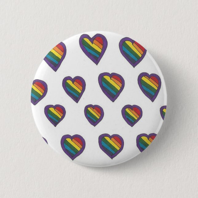Love is Love Heart pattern 6 Cm Round Badge (Front)
