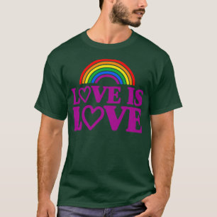 Love Is Love Hearts Cute Lesbian Gay Pride LGBTQ A T-Shirt