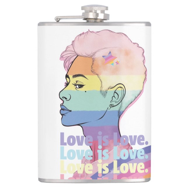 Love is Love Hip Flask (Front)