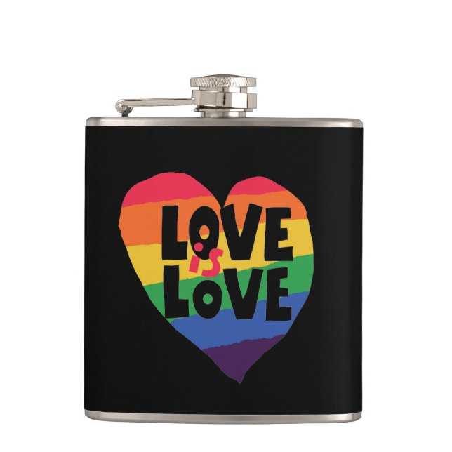Love is Love Hip Flask (Front)