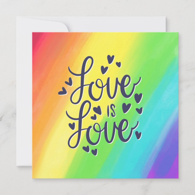 Love is Love Homosexual Wedding Invitation (Front)