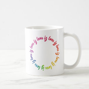 Love is love is love rainbow circle coffee mug