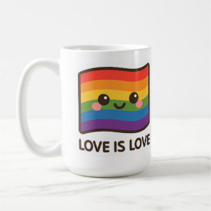 Love is Love – Kawaii Rainbow Design Coffee Mug
