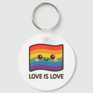Love is Love – Kawaii Rainbow Design Key Ring