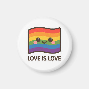 Love is Love – Kawaii Rainbow Design Magnet