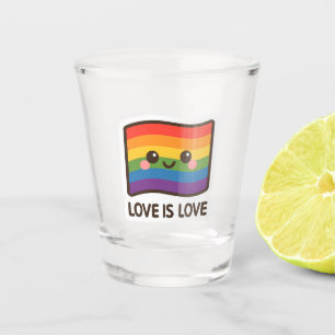Love is Love – Kawaii Rainbow Design Shot Glass