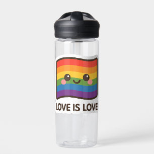 Love is Love – Kawaii Rainbow Design Water Bottle