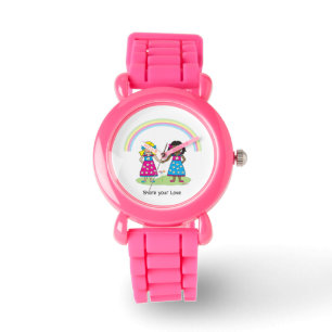 "LOVE is LOVE - Kid's Pink Glitter Strap Watch