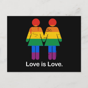 LOVE IS LOVE LESBIAN COUPLE -.png Postcard