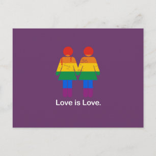 LOVE IS LOVE LESBIAN COUPLE -.png Postcard