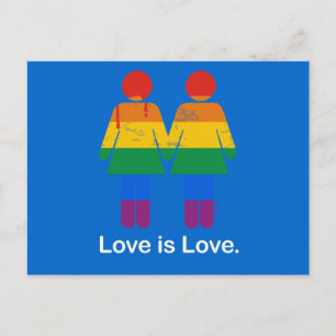 LOVE IS LOVE LESBIAN COUPLE -.png Postcard