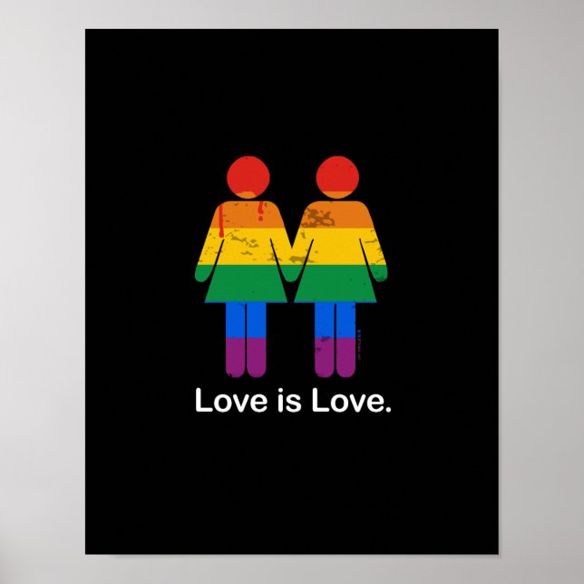 LOVE IS LOVE LESBIAN COUPLE -.png Poster (Front)