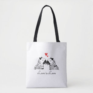 Love Is Love Lesbian Parrots Tote Bag