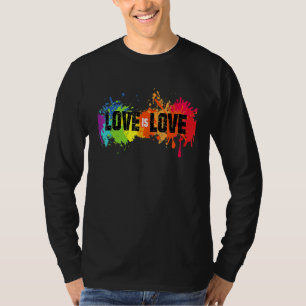Love Is Love LGB Gay Lesbian Rainbow Pride Vintage T-Shirt