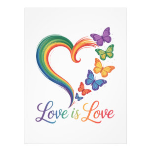 Love Is Love LGBT Butterfly Heart Rainbow Photo Print