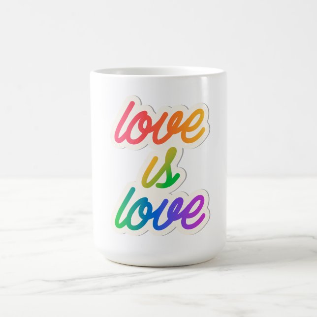 Love Is Love LGBT Coffee Mug – Rainbow Pride Cup (Center)