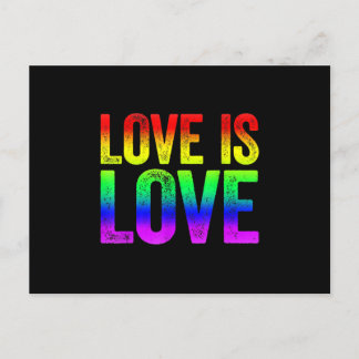 Love Is Love LGBT Community Rainbow Love LGBT Postcard