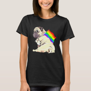 Love Is Love Lgbt Flag Gay Pride Rainbow Lgbt Pug  T-Shirt