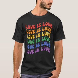 Love Is Love LGBT Gay Pride Month LGBTQ Ally Retro T-Shirt