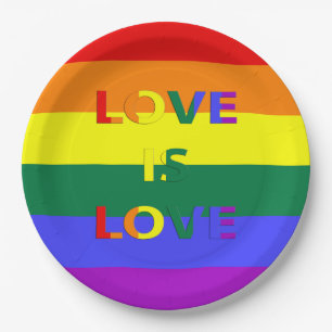 Love is Love LGBT Pride Paper Plate