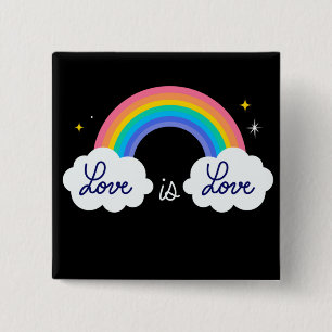 Love is love. LGBT+pride. Rainbow     Button