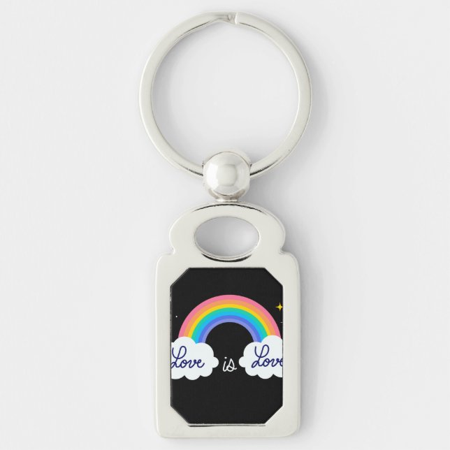 Love is love. LGBT+pride. Rainbow  Keychain (Front)