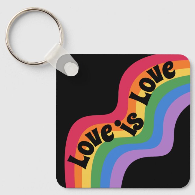  Love is love. LGBT+pride. Rainbow. Keychain (Front)