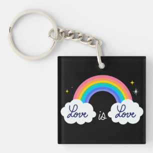 Love is love. LGBT+pride. Rainbow Keychain