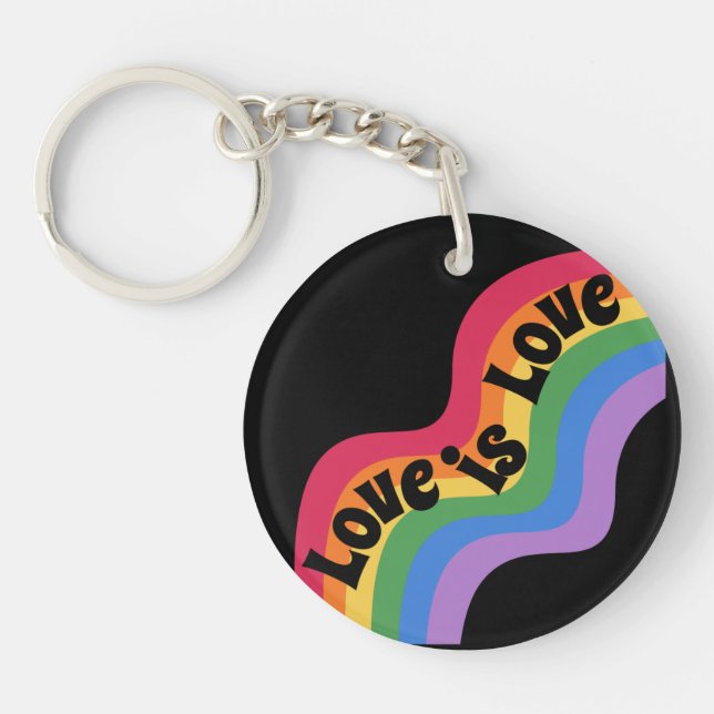  Love is love. LGBT+pride. Rainbow. Keychain (Front)