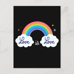 Love is love. LGBT+pride. Rainbow   Postcard