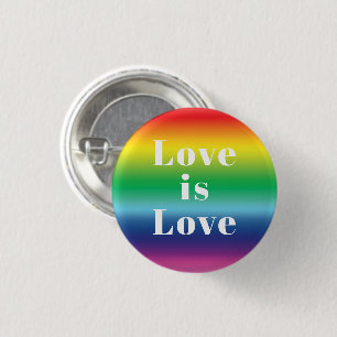 "Love is Love" Lgbtq lgbt pride rainbow colours 3 Cm Round Badge