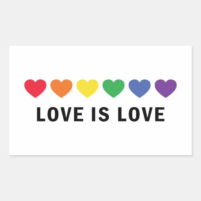 "Love is Love" LGBTQ Pride  Rectangular Sticker (Front)
