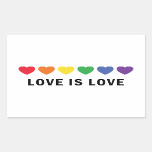 "Love is Love" LGBTQ Pride  Rectangular Sticker