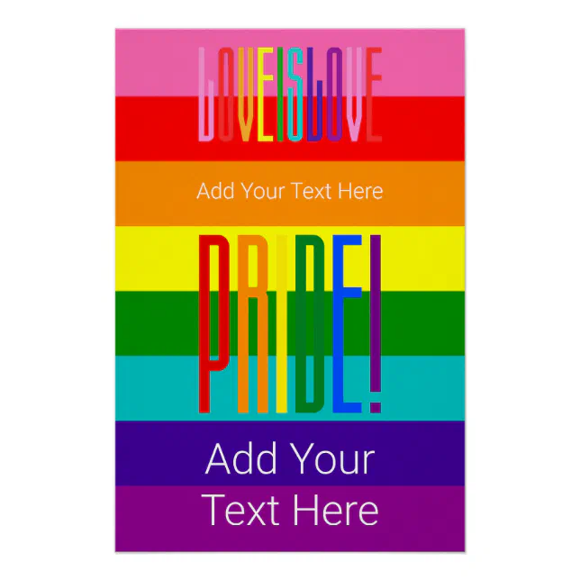 Love is Love LGBTQ Rainbow Flag Gay Pride Poster | Zazzle