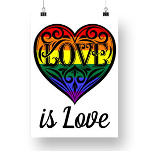 Love Is Love LGBTQ Rainbow Heart Photo Print