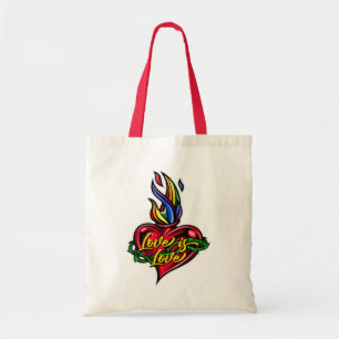 Love is Love LGBTQ+ Sacred Heart Tote Bag