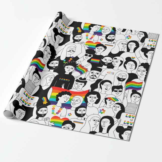 love is love, LGBTQ+ Wrapping Paper (Unrolled)