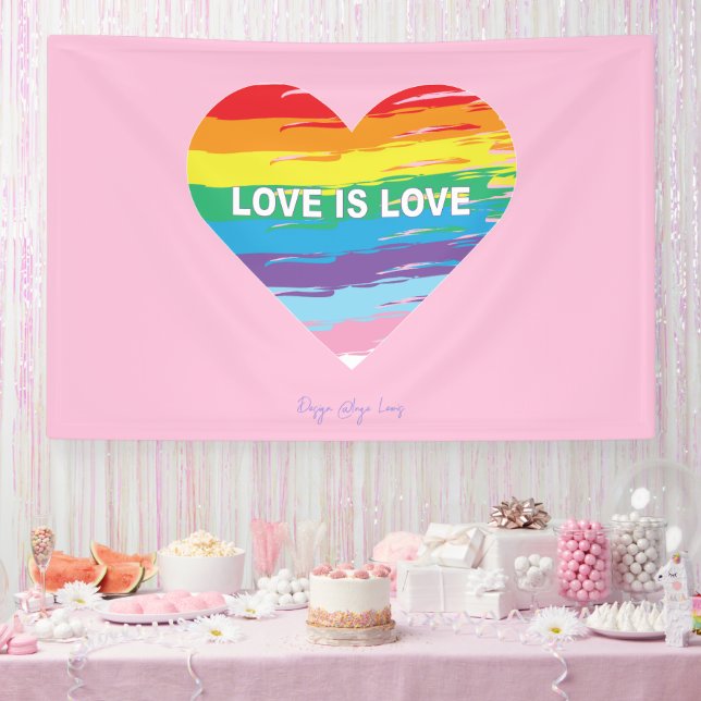 LOVE is Love LGBTQIA Rainbow Flag, Pride Letter Banner (Party)