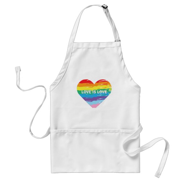 LOVE is Love LGBTQIA Rainbow Flag, Pride Letter Standard Apron (Front)