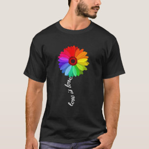 Love Is Love Love Daisy Lgbt Rainbow Gay T-Shirt