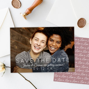 Love is Love Mauve Photo Wedding Save The Date
