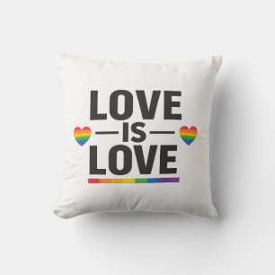 Love Is Love – Minimal Rainbow Hearts Pride Design Cushion