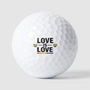 Love Is Love – Minimal Rainbow Hearts Pride Design Golf Balls